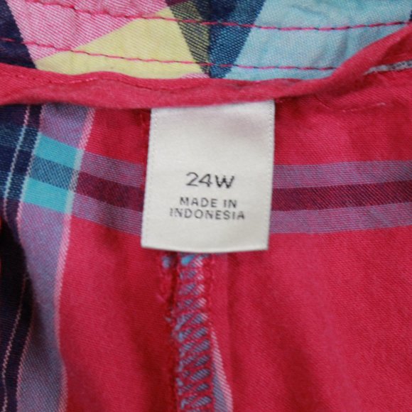 LIZ CLAIBORNE Pink Paid Jackie Fit Shorts Size 24 - Picture 10 of 12
